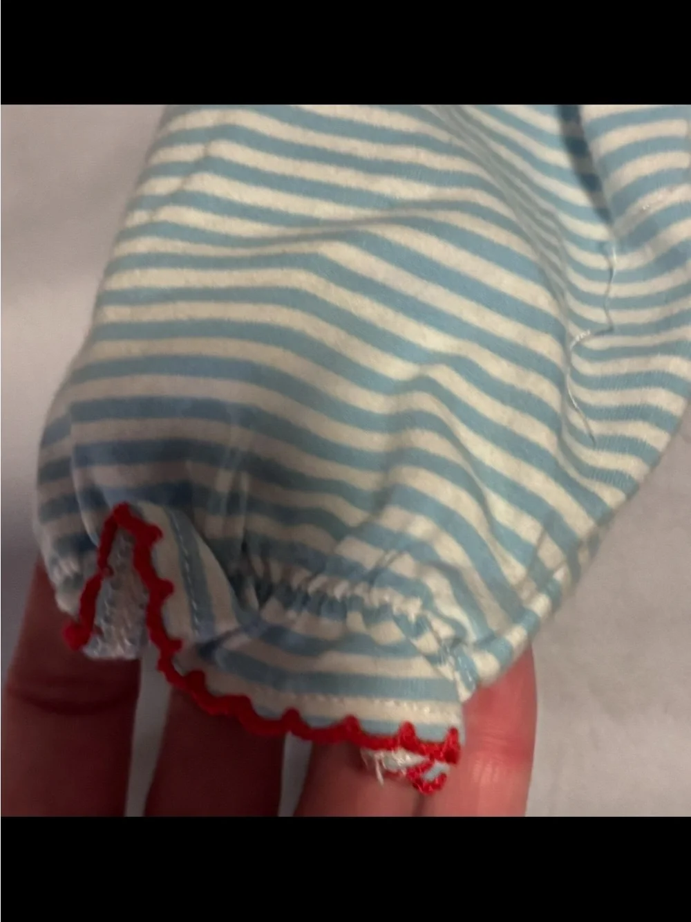 Smocking Dog: Girls Blue Stripe Smocked Gingerbread Dress